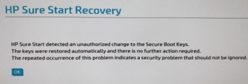 HP Sure Start Recovery