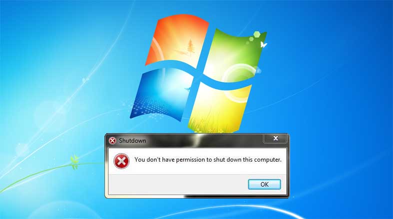 このコンピューターをシャットダウンする権限がありません