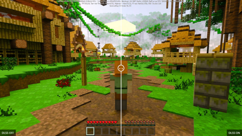 Minecraft with RTX - DLSS オフ / オン