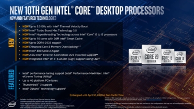 Intel 第10世代Coreプロセッサー Comet Lake-S