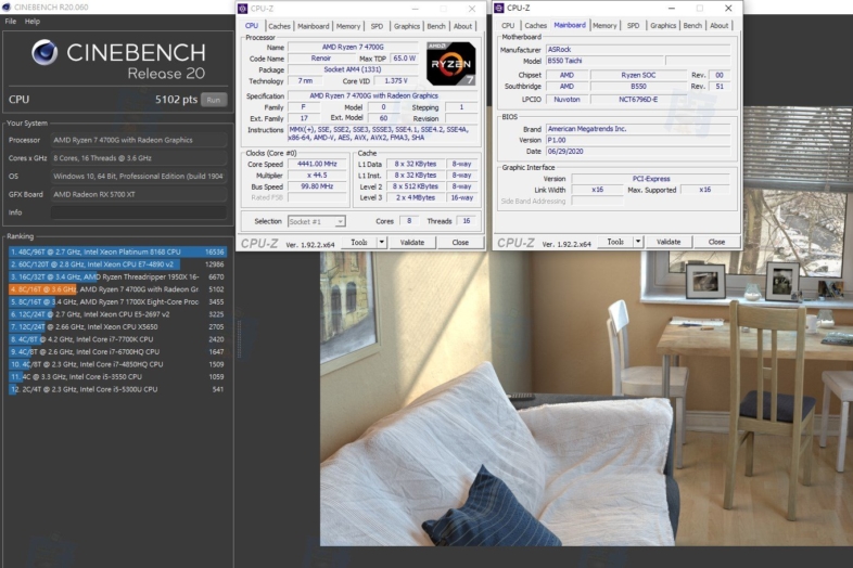 Ryzen 7 4700G - Cinebench R20 Multi