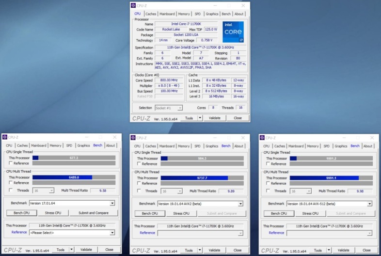 Intel Core i7-11700K - CPU-Z