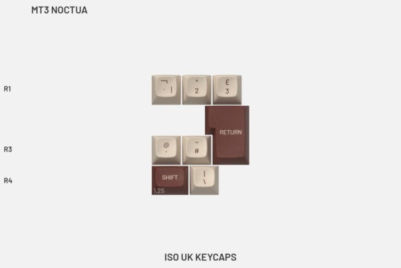 Drop + MiTo MT3 Noctua Keycap Set: ISO / UK KEYCAPS