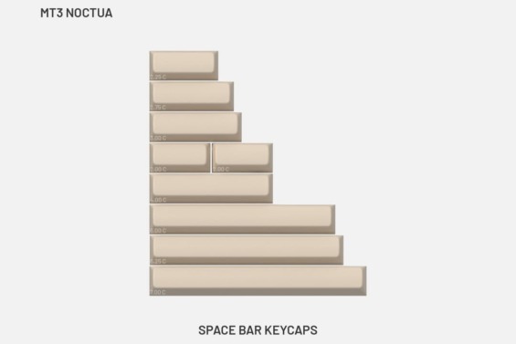 Drop + MiTo MT3 Noctua Keycap Set: SPACE BARS KEYCAPS