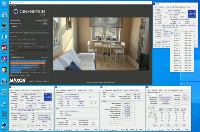 Core i9-12900KS - Cinebench R23 マルチ29164ポイント