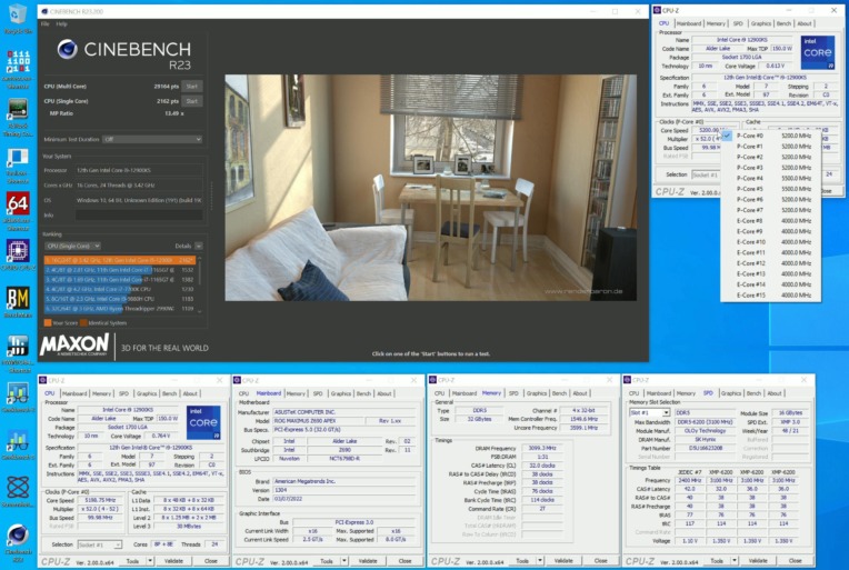 Core i9-12900KS - Cinebench R23 シングル2162ポイント