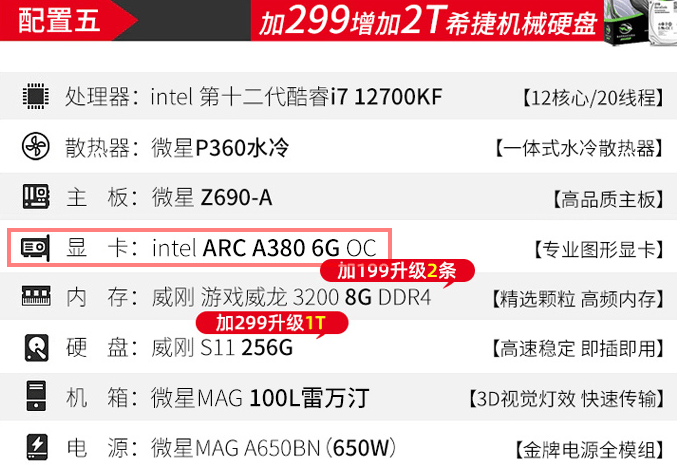 Intel Arc A380搭載PC