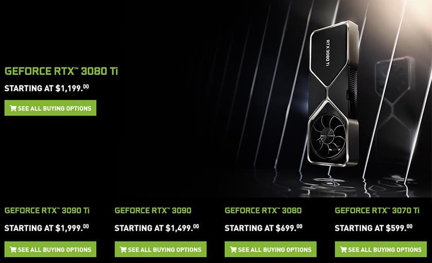 GeForce RTX 3000シリーズ 希望小売価格(MSRP)