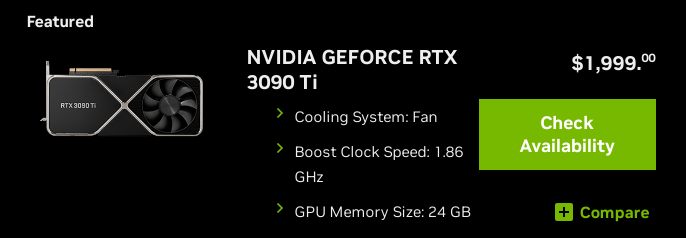GeForce RTX 3090 Ti - MSRP 1999ドル