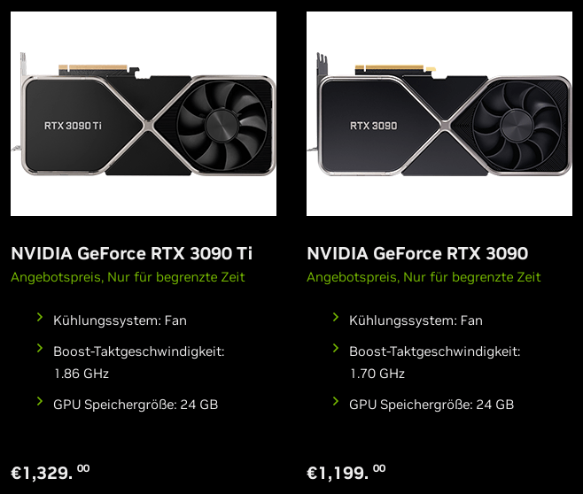 GeForce RTX 3090 Ti / 3090 FEが値下げ