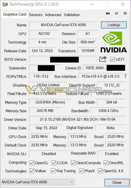 GeForce RTX 4090 - GPU-Z