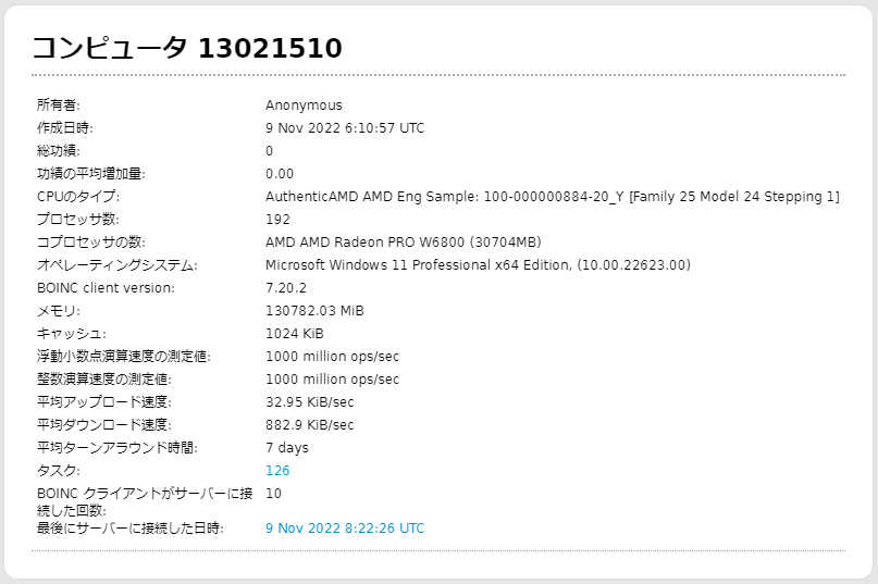 AMD Eng Sample: 100-000000884-20_Y (96 Core / 192 Thread)