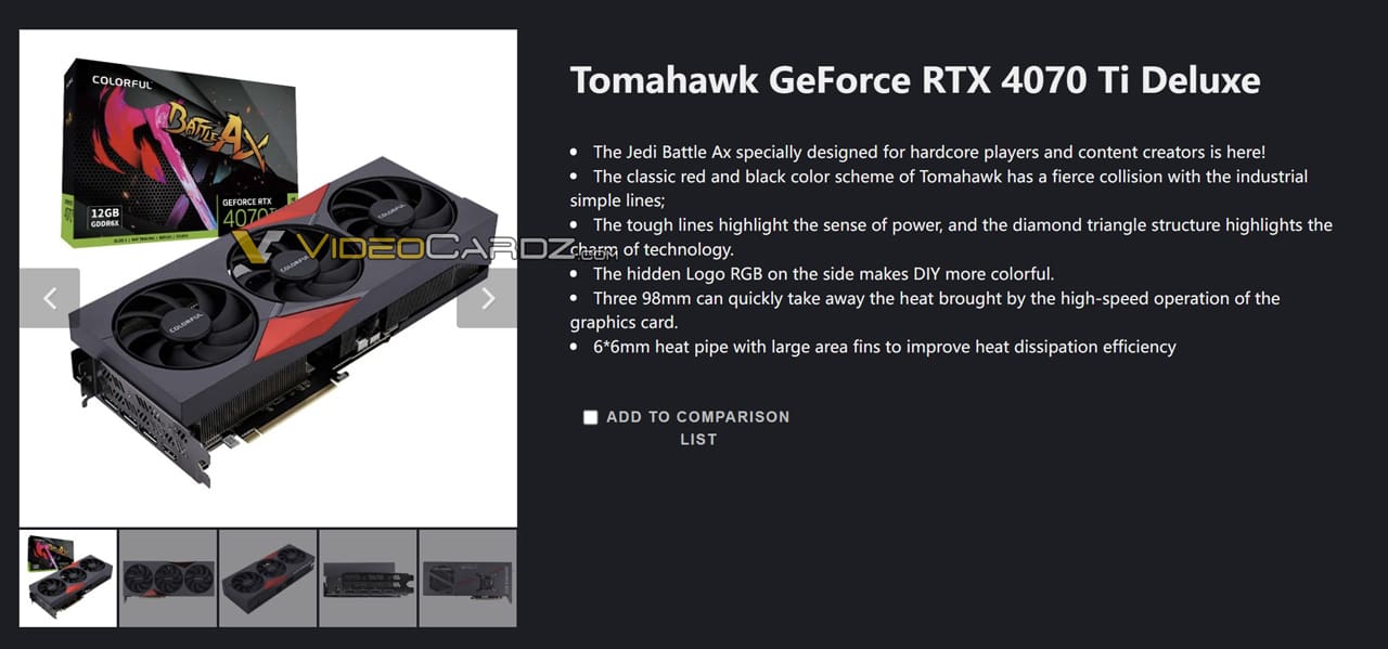 Colorful GeForce RTX 4070 Ti BattleAx Deluxe