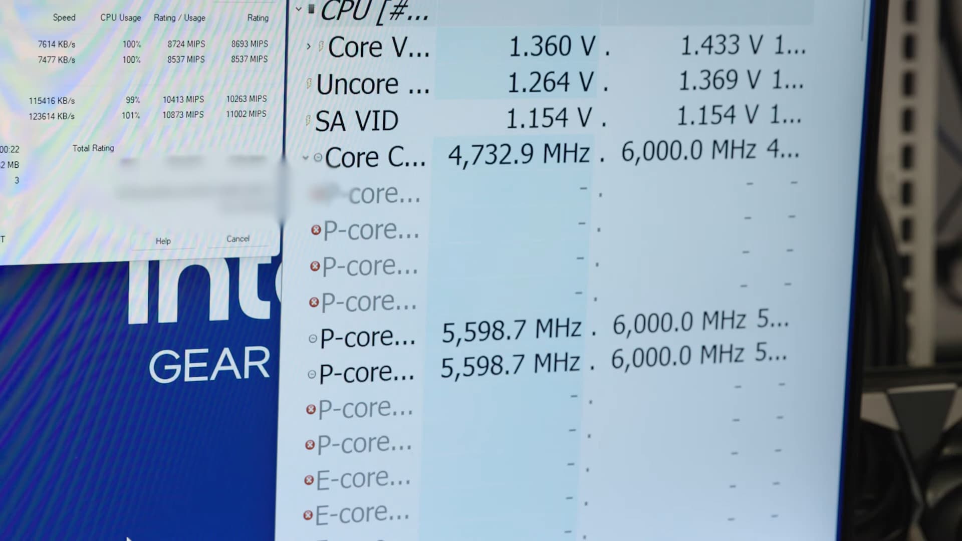 Core i9-13900KS - 2つのP-Coreが6.0GHzで動作する様子