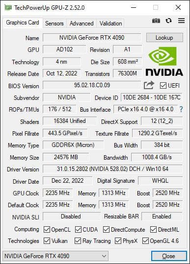 GeForce RTX 4090 AI Edition - GPU-Z