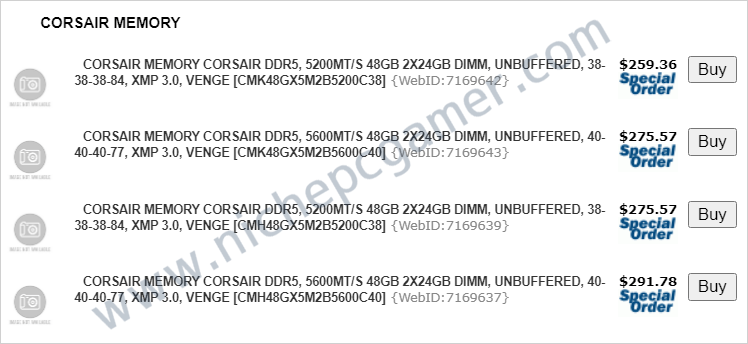 Corsair 24GB x2 DDR5メモリキット