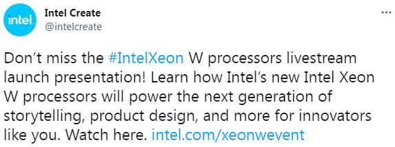 Intelのツイート