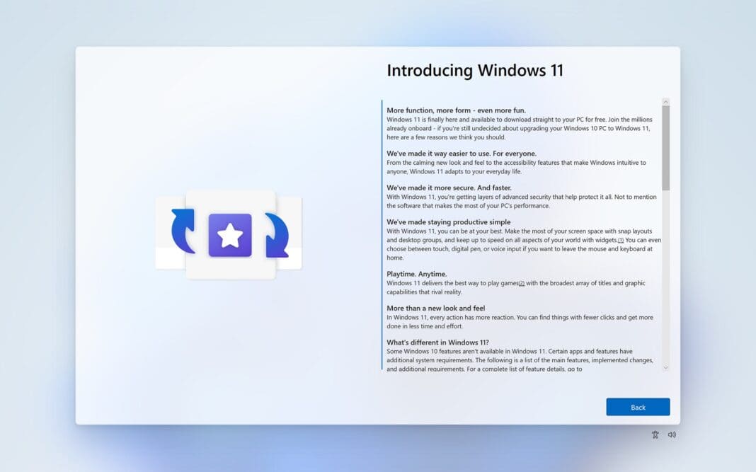『Introducing Windows 11』画面が開く