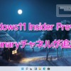 Windows11 Insider Preview Canaryチャネル
