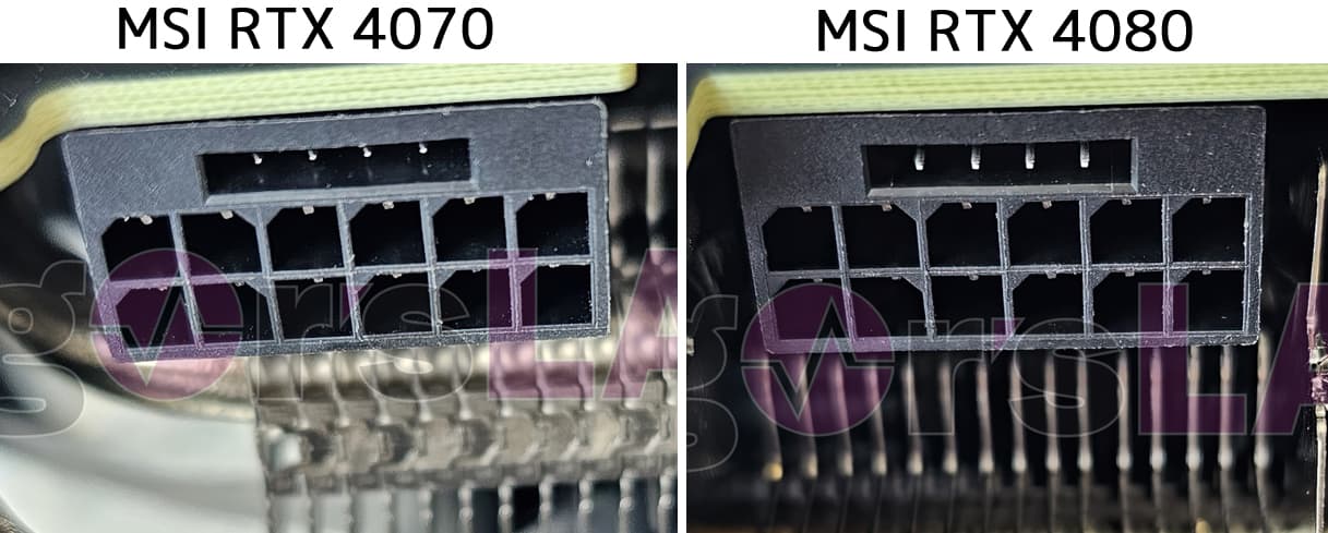 左: MSI RTX 4070 / 右: MSI RTX 4080