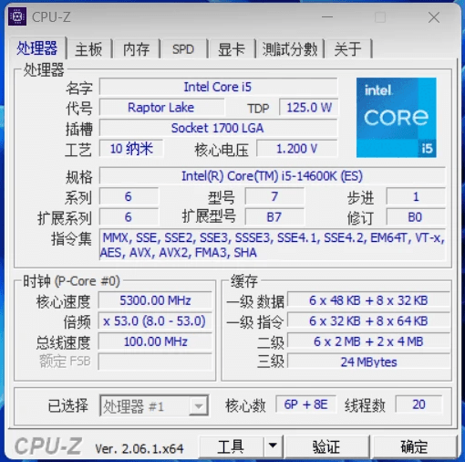 Core i5-14600K - CPU-Z