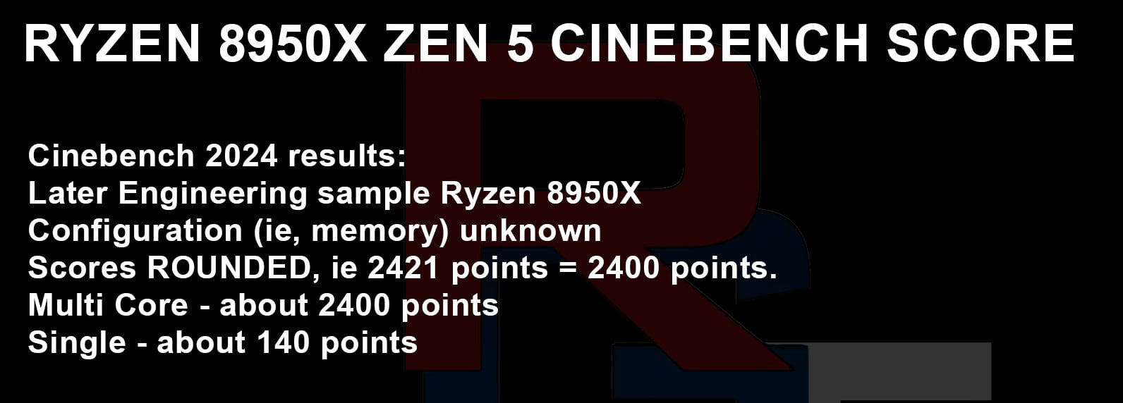 ES版Ryzen 9 8950X シングル140 マルチ2400