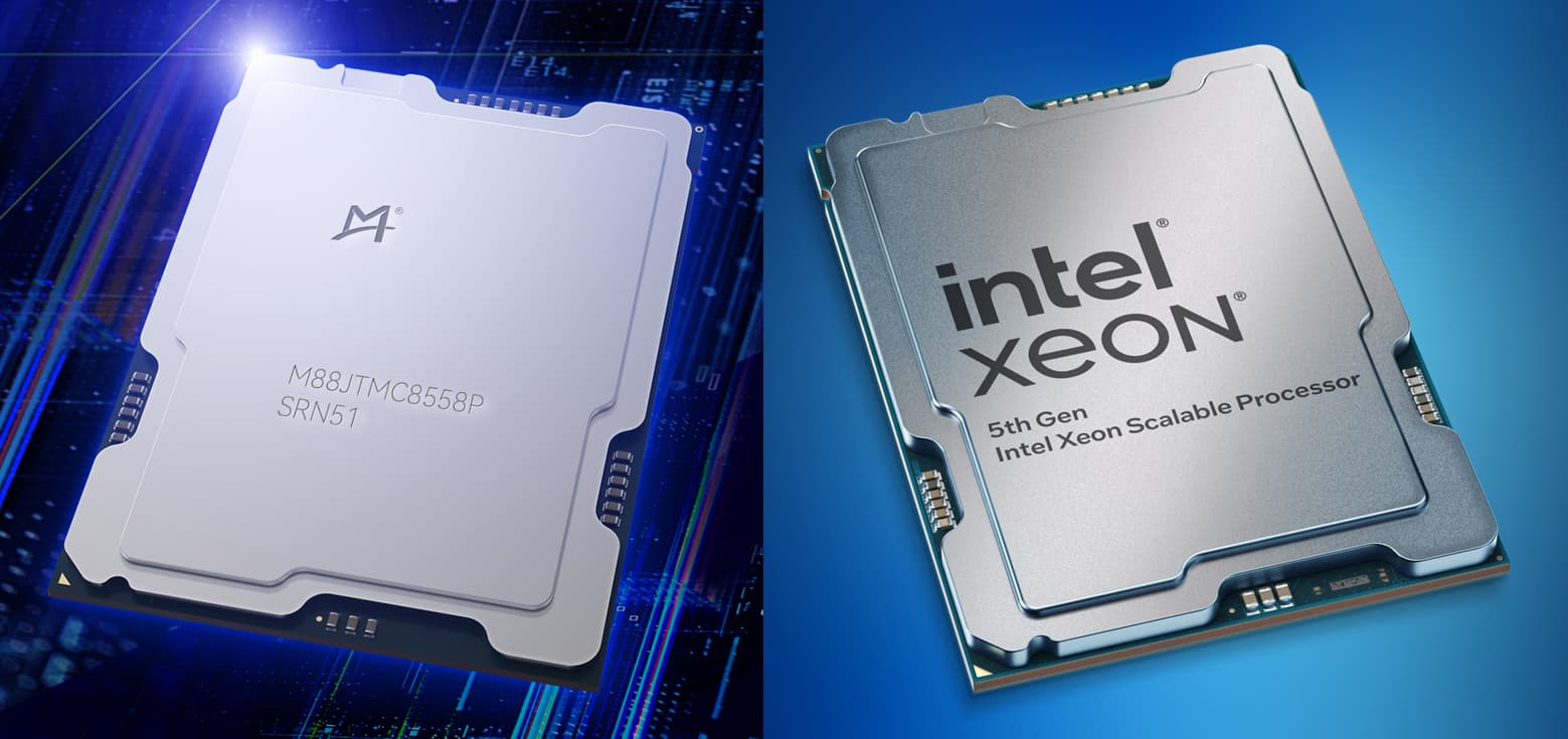 左: Jintide CPU / 右: Xeon CPU