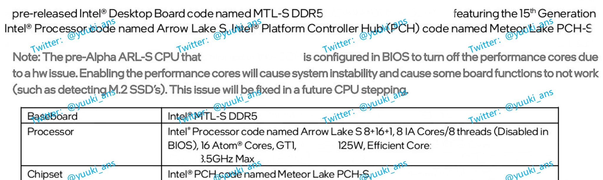 Intel Arror Lake desktop CPU