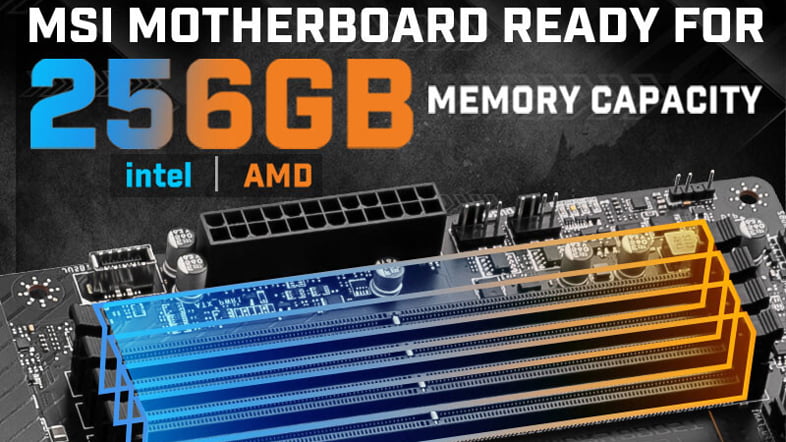 MSIマザーボード 最大256GBのメモリ容量をサポート