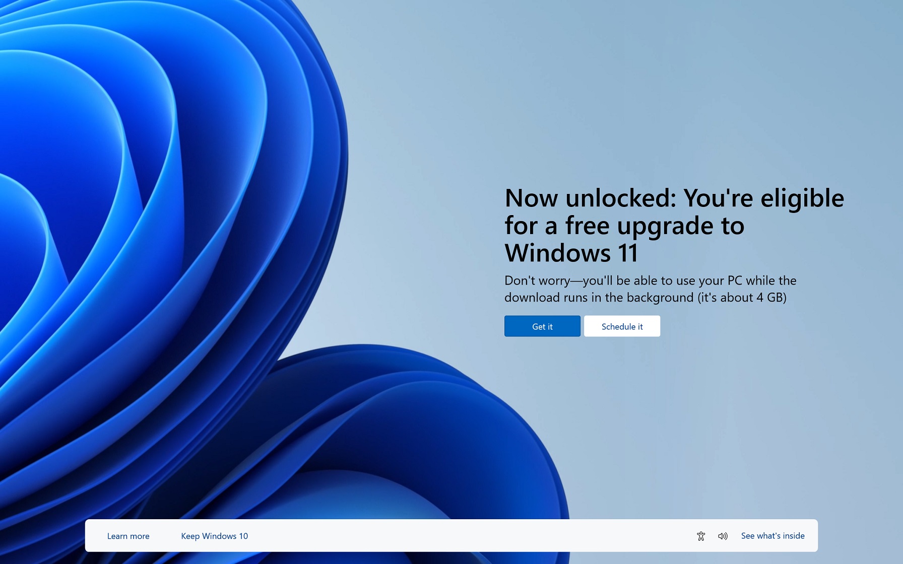 Windows11へのアップグレードを促す全画面通知