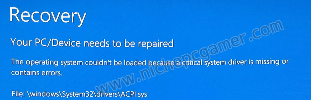 ACPI.sysのエラー