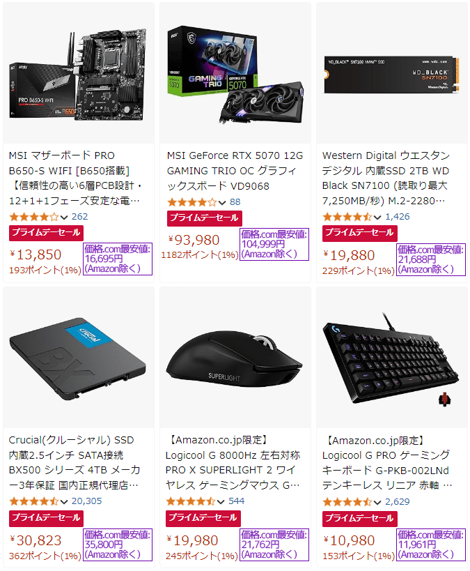 Amazonプライムデー 本番セール