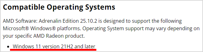 サポートOSはWindows11のみだけ記載
