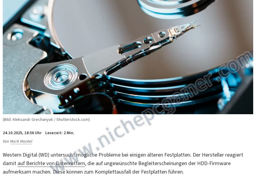 SMR方式のWD製HDDがファームウェアに起因して故障する可能性があるという