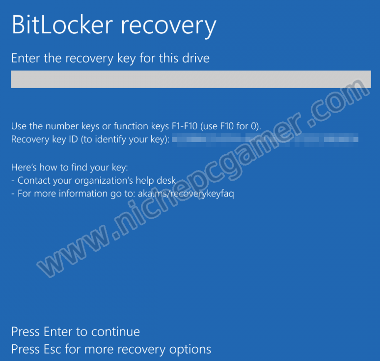BitLocker回復画面