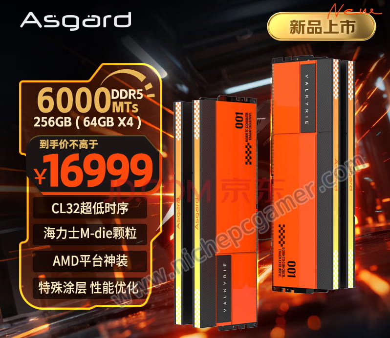 DDR5-6000 256GB (64GB x4): 16,999人民元