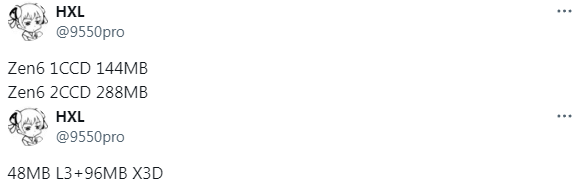 Zen 6 Ryzen 3D V-Cache / X3Dモデルに関する情報