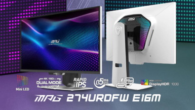 Mini LED&量子ドットの高画質ゲーミングモニター発売。MSI MPG 274URDFW E16M。4K@160Hz / FHD@320Hzのデュアルモードにも対応 MSI MPG 274URDFW E16M