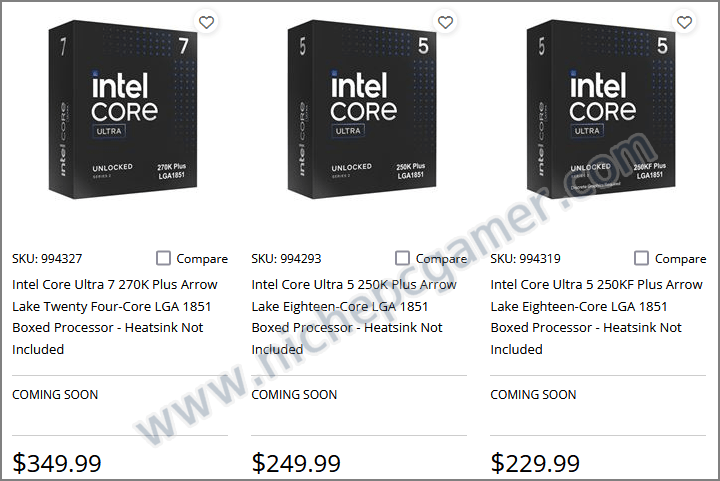 米Micro Center: 270K 349ドル / 250K 249ドル / 250KF 229ドル