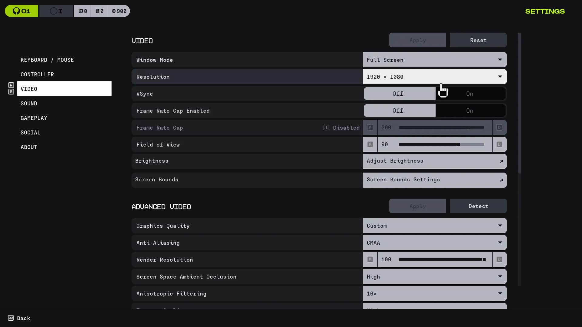 Marathon 画質設定