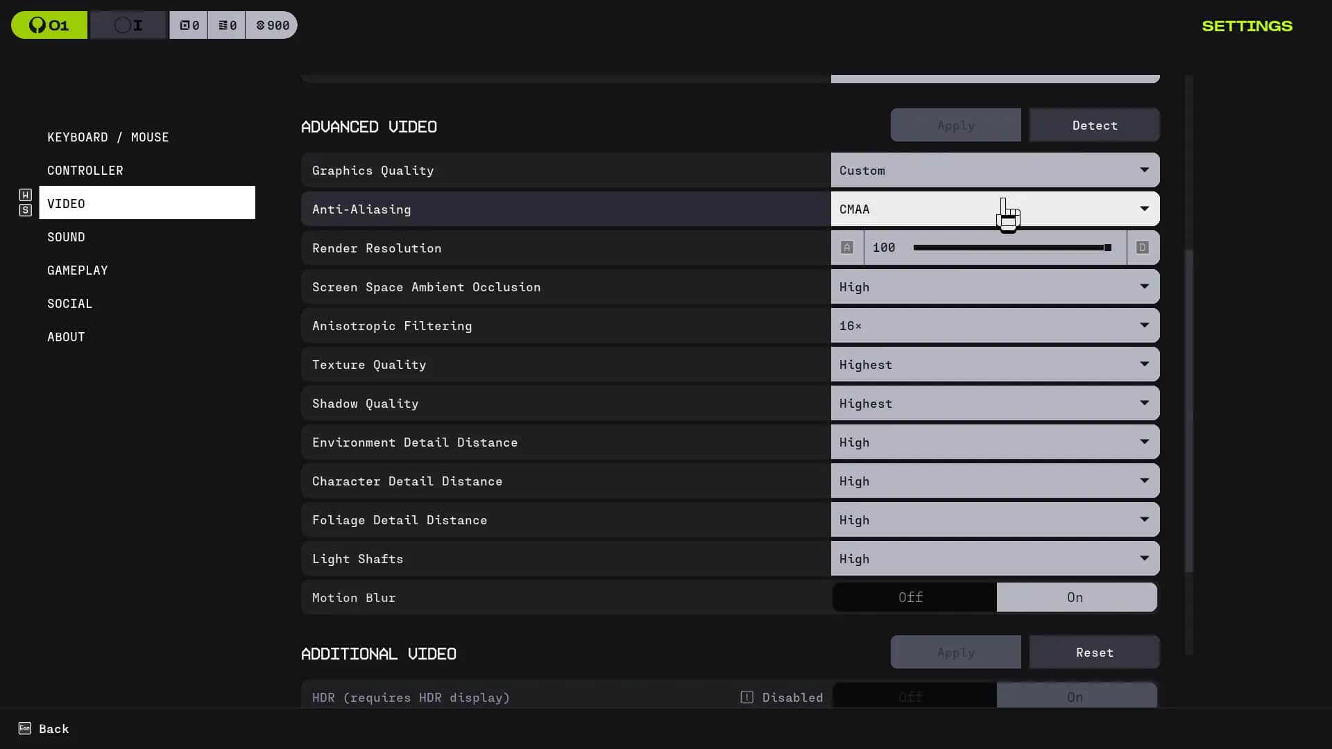Marathon 画質設定