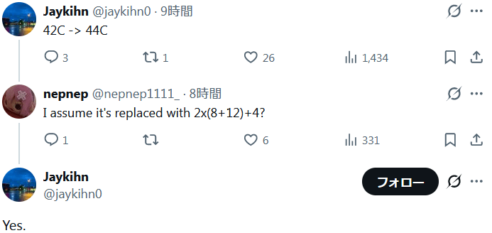 Nova Lake-S 42コアモデルは44コアへと変更された