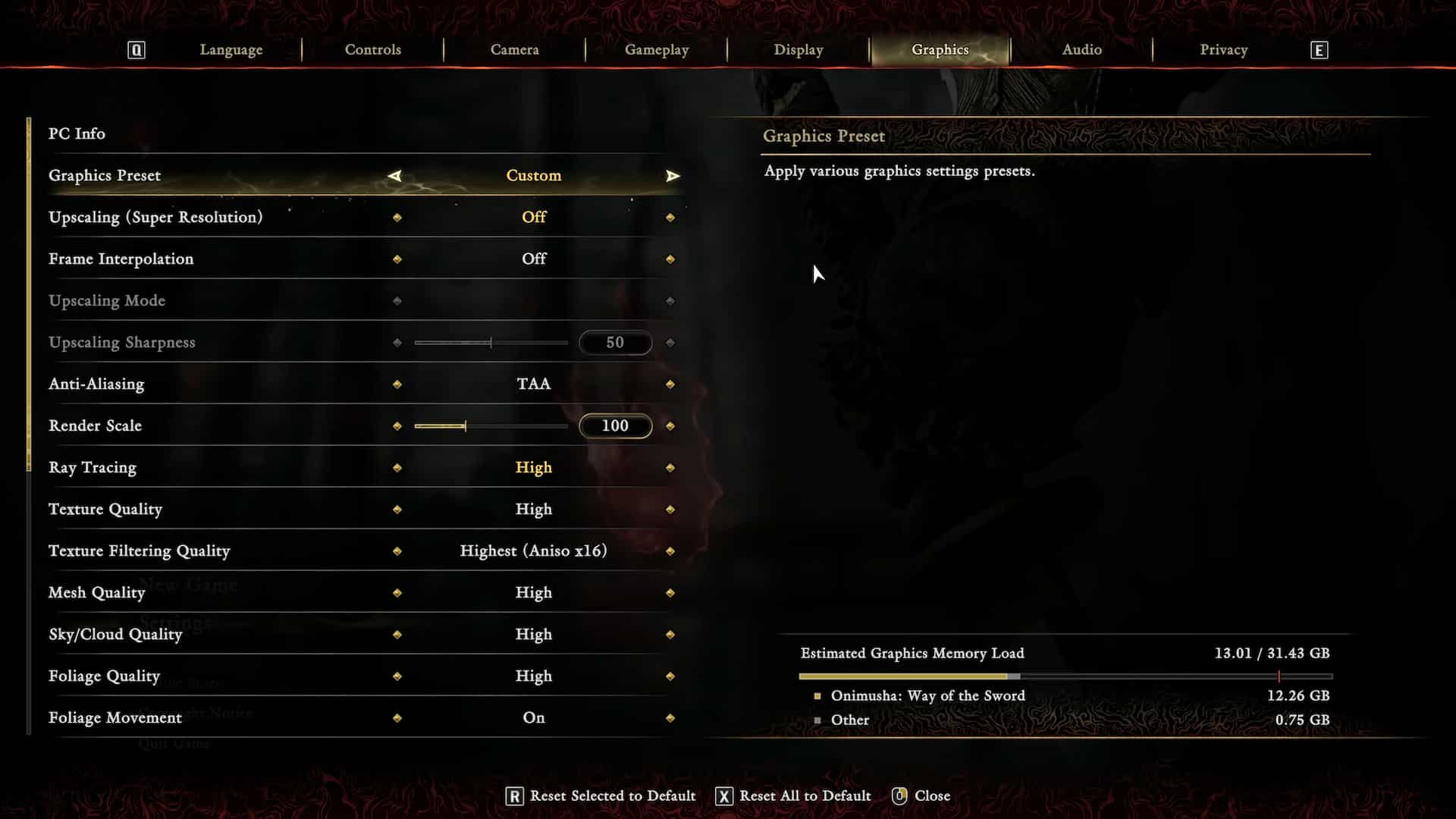 鬼武者 Way of the Sword Demo 画質設定