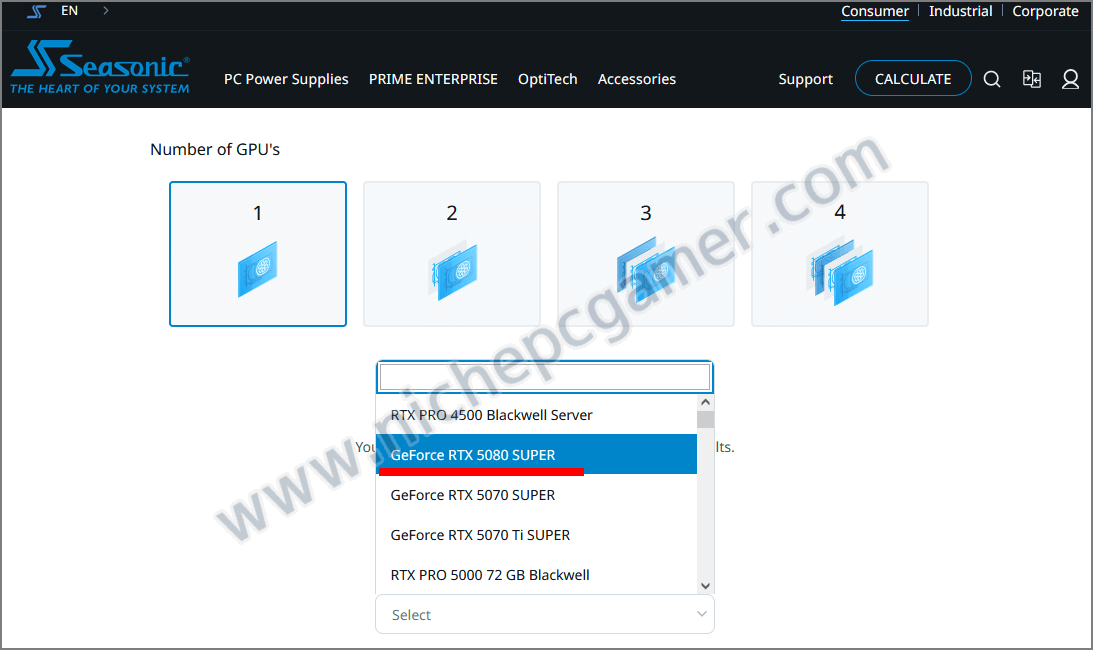 Seasonic: GeForce RTX 5080 SUPER 415W